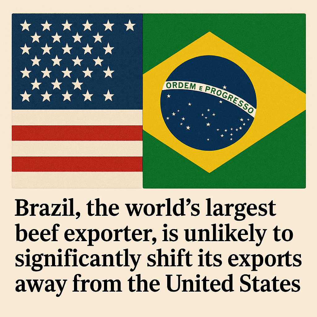 Tariffs Unlikely to Deter Brazilian Beef Exports to U.S., Despite China Trade Ties