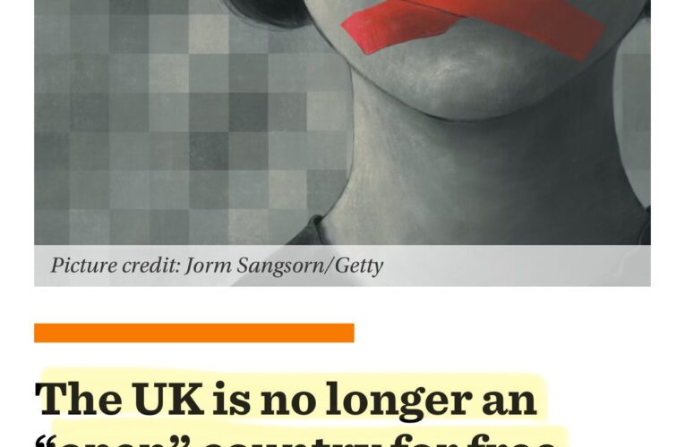 UK downgraded in Global Free Speech Index for first time in history