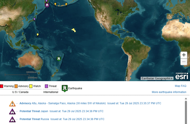 Massive 8.0 Magnitude Earthquake Strikes Off Russia’s East Coast
