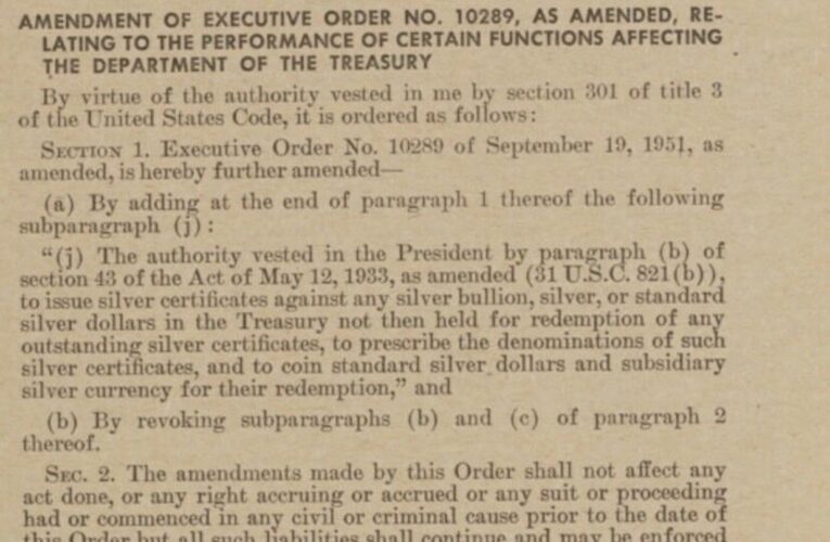 John Fitzgerald Kennedy signed a Presidential decree, Executive Order 11110