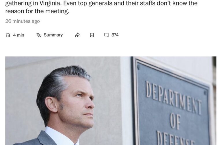 Pentagon orders unprecedented gathering of top military leaders