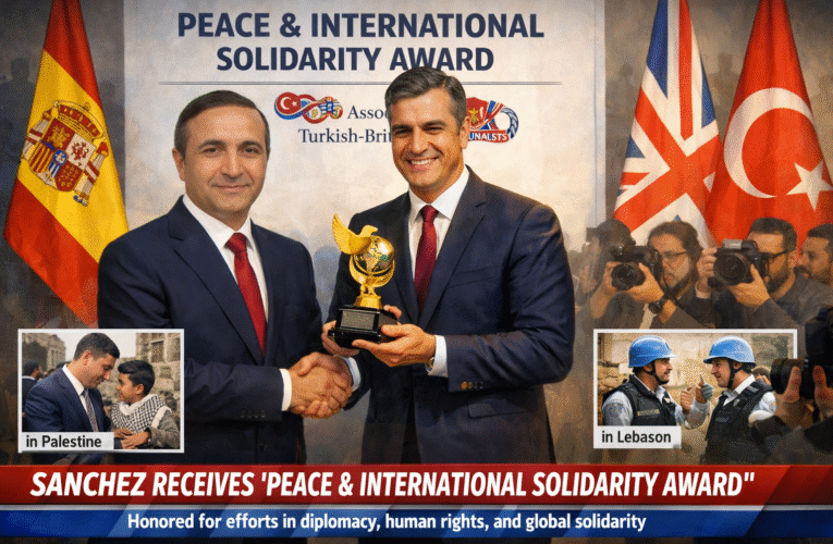 Pedro Sánchez Honoured with Peace and International Solidarity Award