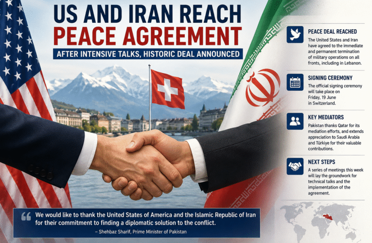 US and Iran Reach Peace Agreement After Intensive Talks, Pakistan Says